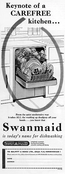 Swanmaid dishwasher advertisement, 1964
