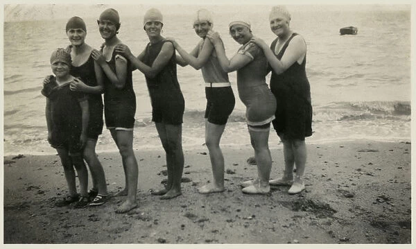 Swimmers at Thorness Bay, Isle of Wight, 1920s