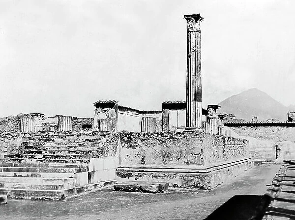 Temple of Apollo and Vesuvius, Pompeii, Italy