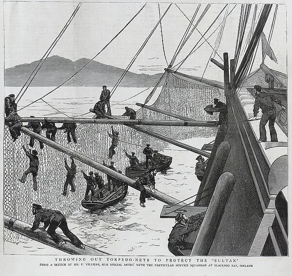 Throwing out Torpedo Nets, Bantry Bay