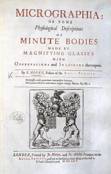 Title page of Micrographia by R. Hooke