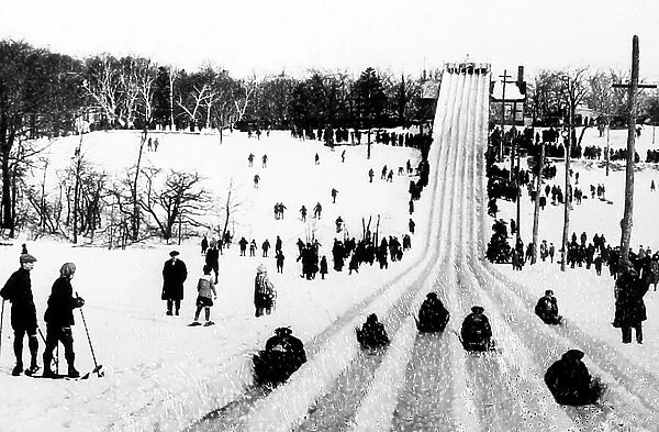 Toboggan slide, Montreal, early 1900s