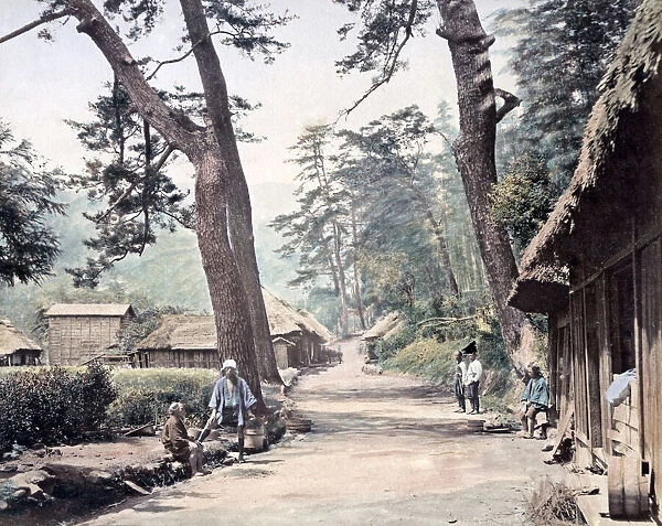 On the Tokaido road from Kyoto to Tokyo, circa 1880s. Date: circa 1880s