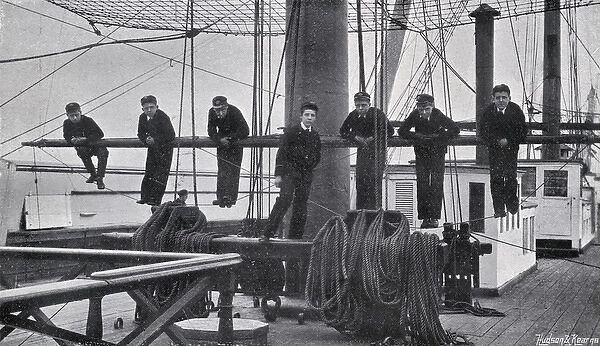Training Ship HMS Conway - Boys on the Monkey Yard
