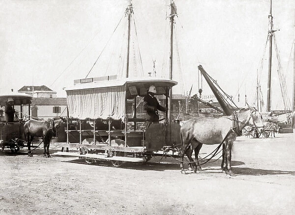 Tram Car, Bridgetown, Barbados, West Indies, circa 1900