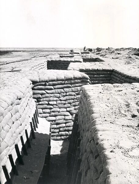 Trench in Suez Canal defences, Egypt, WW1