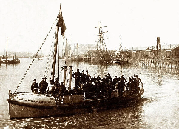 Trial of the first steam lifeboat at Harwich in 1889