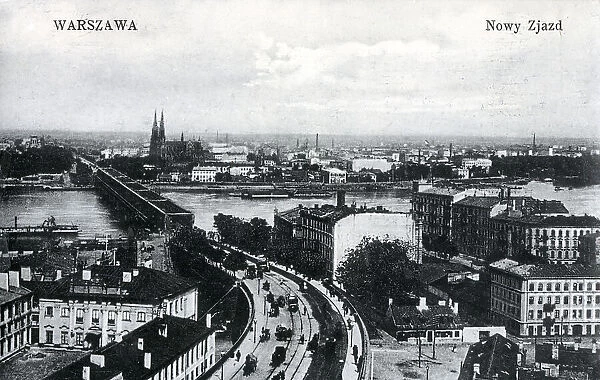 Ulica Nowy Zjazd and Slasko-Dabrowski Bridge, Warsaw, Poland
