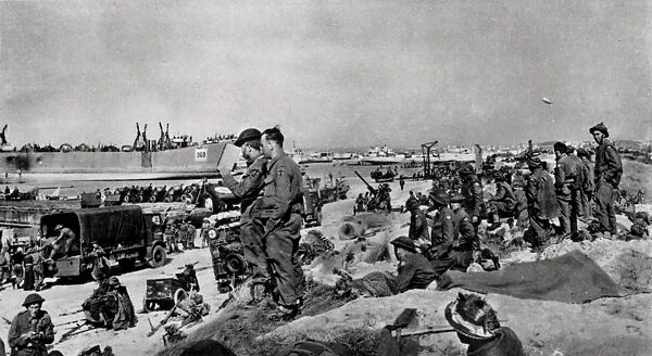 Unloading Supplies in Normandy; Second World War, 1944