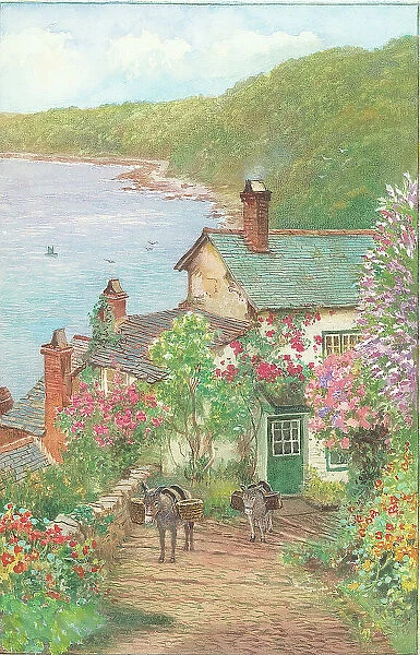 Up-a-Long, Rose Cottage, Down-a-Long, from a painting