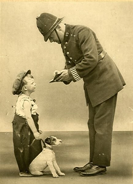 Urchin, policeman and puppy