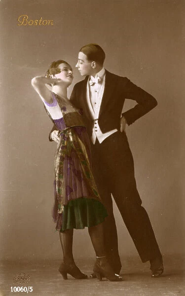 USA - A stylish 1920s couple dance the Boston Two-Step
