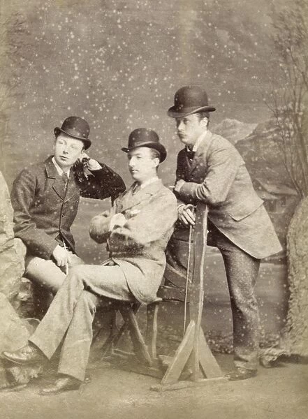 Three Victorian men in studio portrait