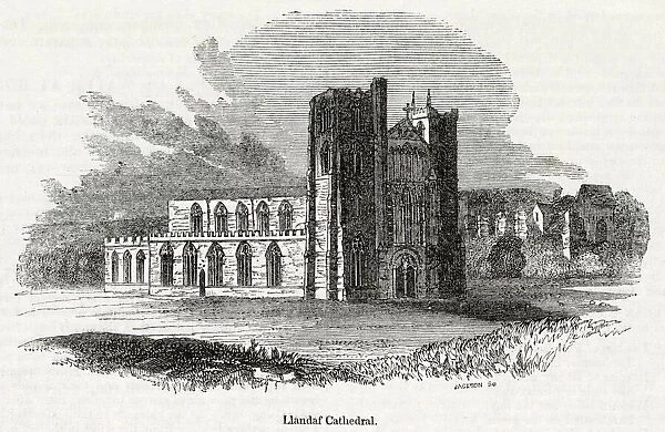 View of Llandaff Cathedral, near Cardiff, South Wales