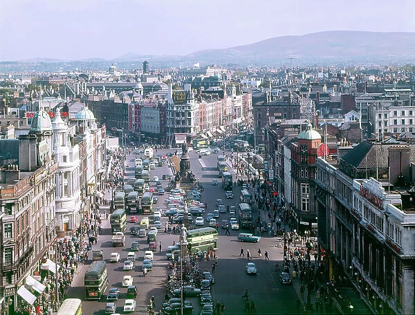 View of O'Connell Street from Nelson's Pillar, Dublin, Ireland