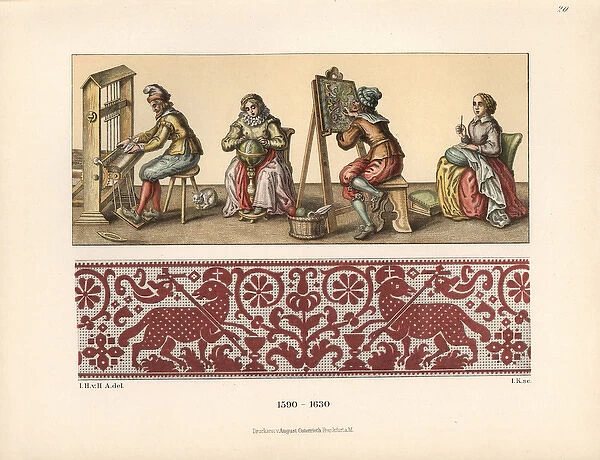 Weavers and embroiderers from the 17th century, and pattern