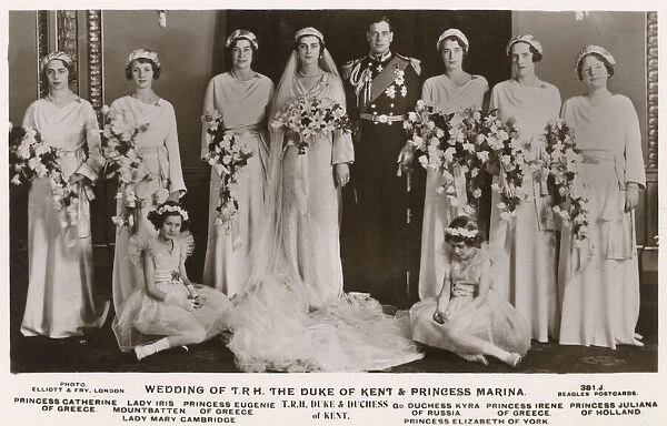 Wedding group, Duke of Kent, Princess Marina of Greece