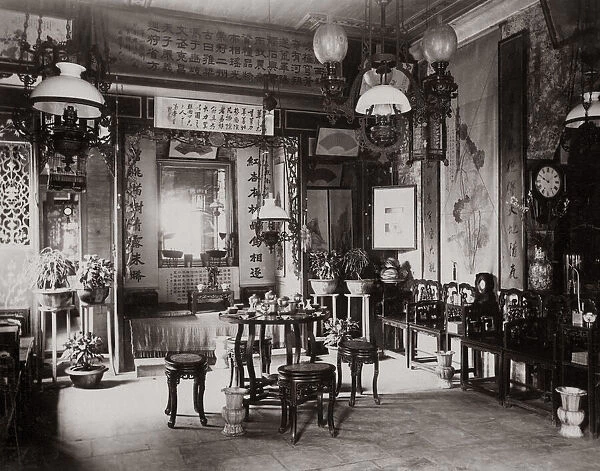 Well-to-do Chinese home, Canton, China c. 1890 s