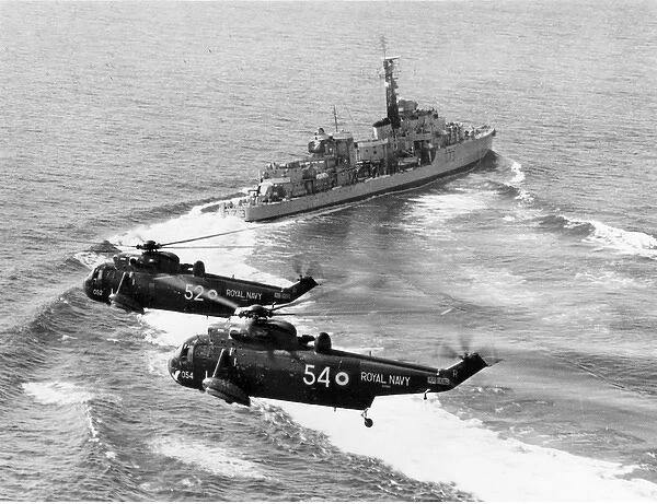 Two Westland Sea King HAS2s of the Royal Navy