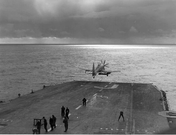 Westland Wyvern takes-off from a carrier deck