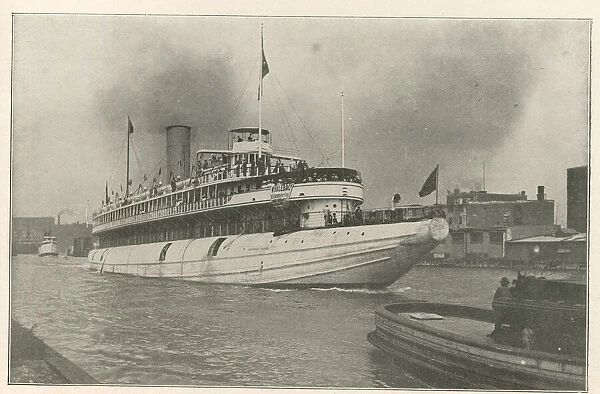 Whaleback Steamer on Lake Michigan, Chicago, USA