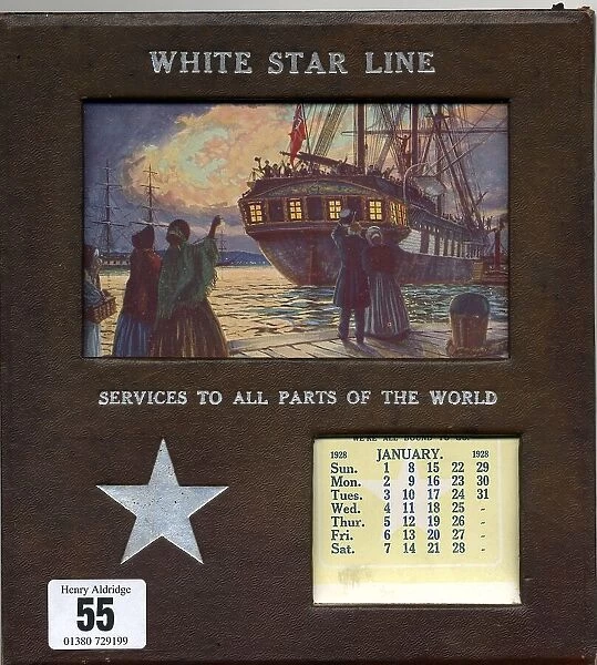 White Star Line, agent's desk calendar