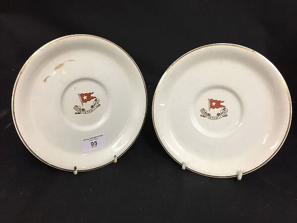 White Star Line - two bouillon plates with logo