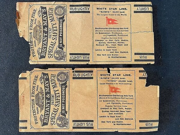 White Star Line, Bryant & May match labels