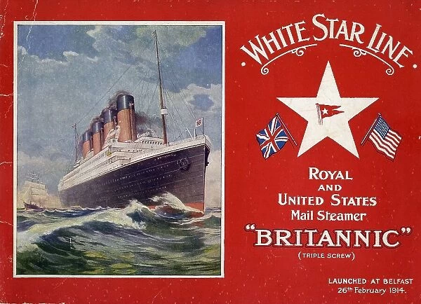 White Star Line, RMS Britannic - brochure cover