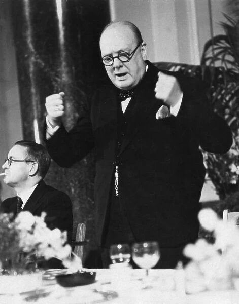 Winston Churchill making a speech in 1941