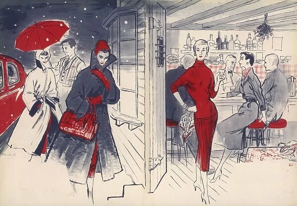 Winter fashion, 1954