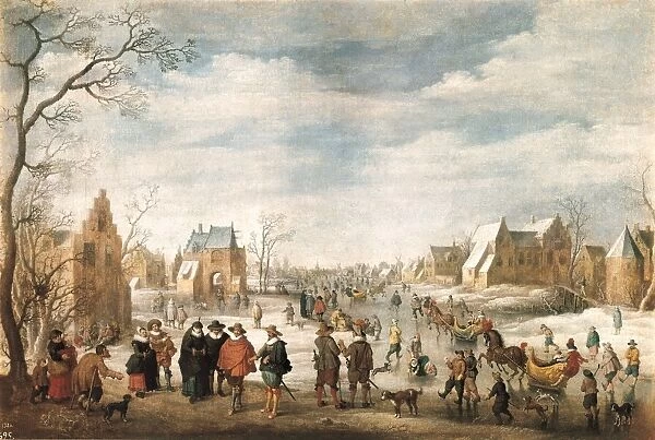 Winter landscape with Skaters