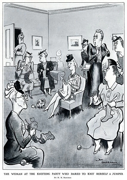 The Woman At the Knitting Party... by H. M. Bateman