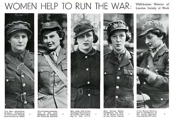 Women with high-profile war connections, September 1939