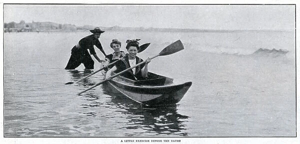 Women kayaking in northern France 1904