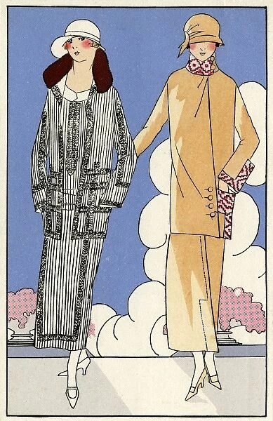 Two women in outfits by Martial et Armand, and Bernard