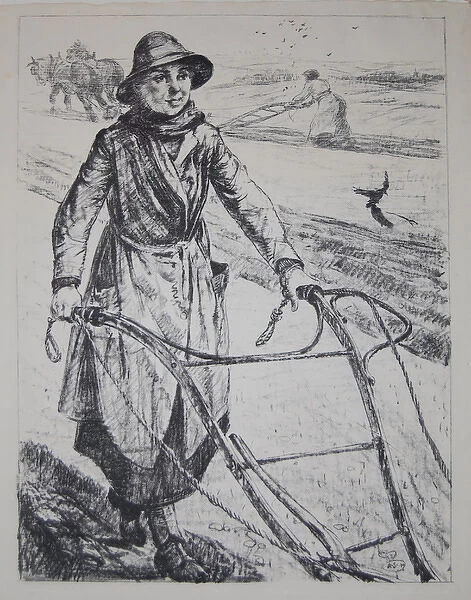 Womens War Work WW1 Ploughing