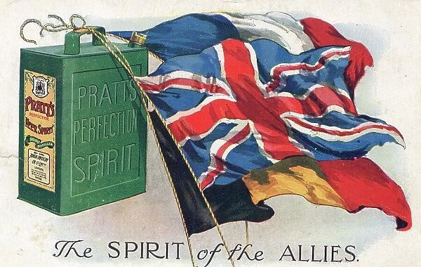 World War 1 patriotic advert for Pratts Motor Spirit