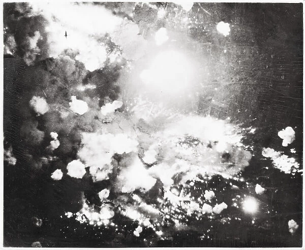 World War II fires burning Pforzheim, Germany