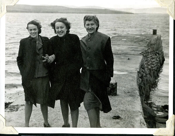 Three WRNS colleagues, Lyness, Isle of Hoy, Orkney, WW2