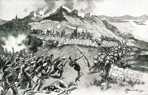 WW1 - Anzacs fighting near the Krithia heights, Gallipoli