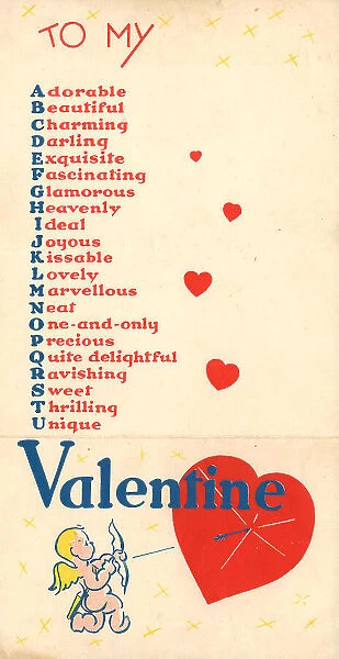 WW2, Alphabet Valentines Card