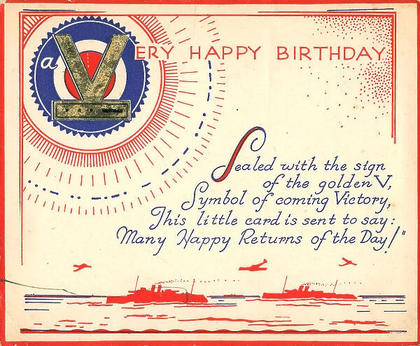 WW2 Birthday Card, Victory!