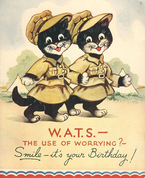 WW2 Birthday Card, W. A. T. S