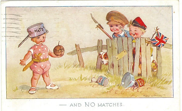 WW2 era - Comic Postcard - and NO matches