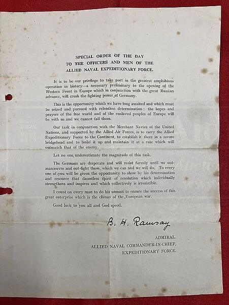 WW2 Naval Orders, Allied Naval Expeditionary Force