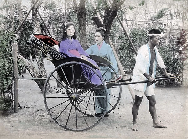 Young woman in a rickshaw, Japan, c. 1890
