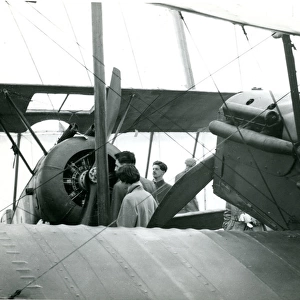 The 1917 Sopwith Camel, left, and 1918 SE5A, G-EBIC, of ?