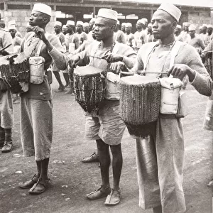 1940s East Africa - military drums, training camp, Kenya