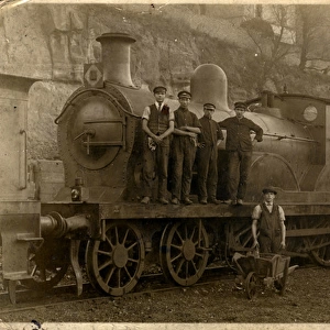 4-4-0 Locomotive & Railway Workers, Thought to be at Minster